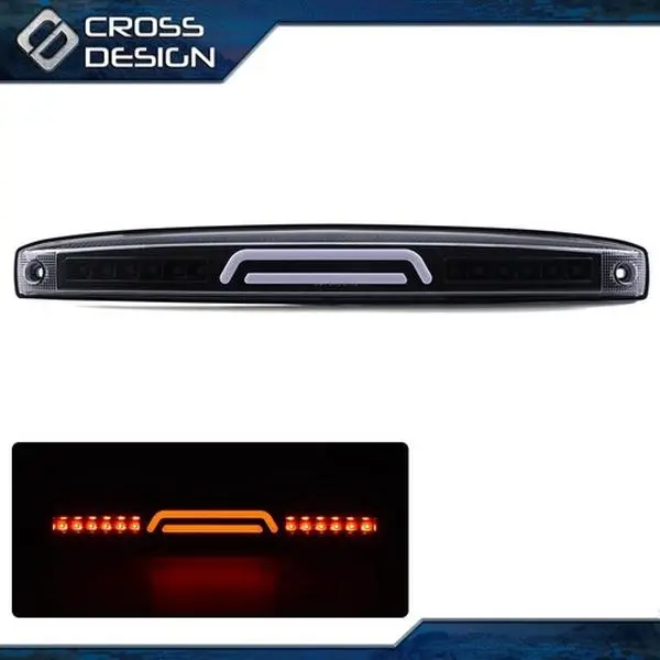 CROSSDESIGN 3D LED Rear Center Tailgate Brake Light - LED Bar Light for 03-06 Dodge Ram, Black, New