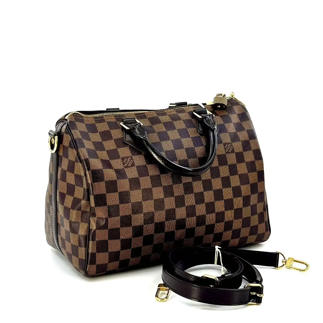 Pre-owned Louis Vuitton Canvas Tote Bags LV Checkerboard Speedy Handbag Damier 30 BF00142 NO2