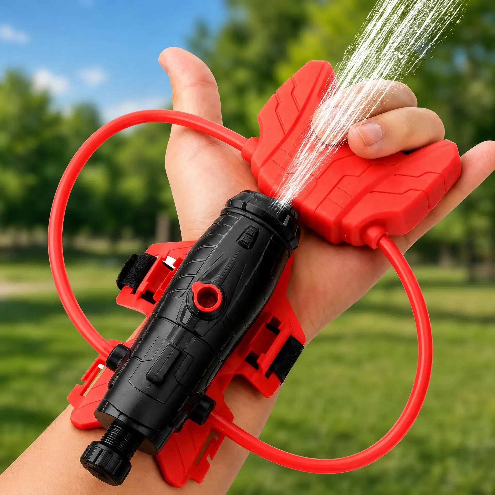 Kids Wrist Water Blaster Toy Wearable Manual Pump Continuous Spray Water Shooter Summer Outdoor Pool Beach Water Fight Game Toy Cool Birthday Holiday Gift for Boys Girls Ages 3 and Up