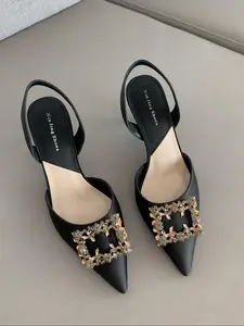 Women's Fashionable Rhinestone Decorated High Heel Sandals, Classy Sandal, Elegant Pointed Toe Stiletto Heeled Sandals for Party, Daily Clothing Decor for Women & Girls, Footwear
