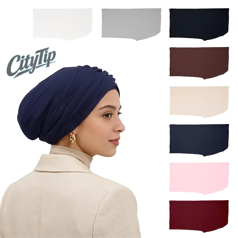 3PCS Women's Stretch Turban Head Wraps, Solid Color O-Ring Headscarf, Soft Elastic Hijab Underscarf, Chemo Cap, Slouchy Beanie for Hair Loss, Daily Wear, Travel & Modest Fashion
