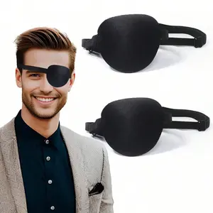 Skull Crossbones Eye Patch for Adults, Adjustable 3D Eye Mask for Costume Parties, Reusable Lazy Pirate Eye Cover for Travel & Fun, Eyemask