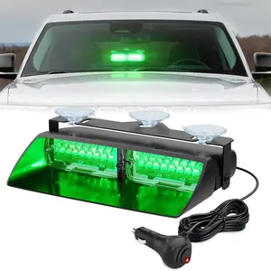 Nilight 8 Inch 16 Leds Windshield Hazard Green Strobe Light