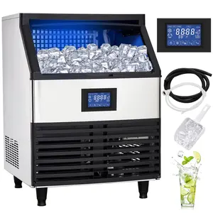 GARVEE Commercial Ice Maker, 265lbs/24 Hours, Stainless Steel Ice Machine with 99lbs Storage Bin, Freestanding or Under Counter Ice Maker for Home or Business, Ice Scoop, Connecting Hose, 500W, AP-260PS
