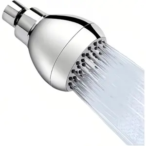 High Pressure Shower Head 3" Chrome - 360° Rotating Self-Cleaning Jets, Water Saving Flow Optimizer, Easy Install & Rustproof ABS, Spa Rainfall Spray for Adults/Elderly