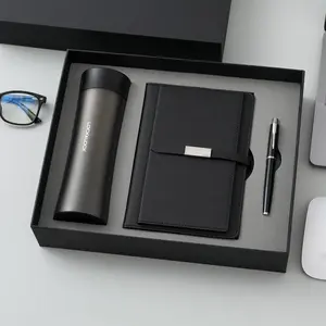 Business Gift Box Set, 3 Counts/set Including Insulated Tumbler & Notebook & Pen, Office Stationery Supplies, Creative Gift Set for Business