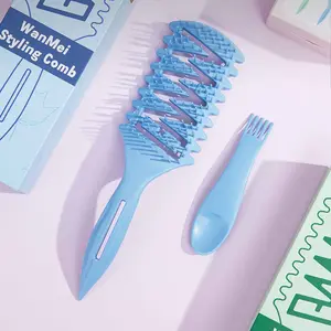 Curly Hair Detangling Styling Comb, Flexible Anti-Tangle Curl Defining Brush for Wet & Dry Hair, Vented Hair Comb for Easy Sectioning, Smoothing, Volume Styling and Daily Hair Care