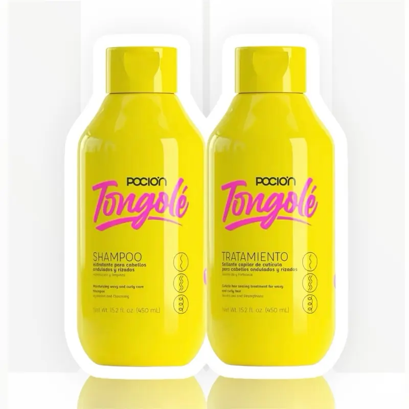 Pocion Tongole Shampoo & Conditioner Set for Curly Hair 450ml Each - 2 Pack for Enhanced Hair Care with Coconut Oil & Ceramide Ingredients