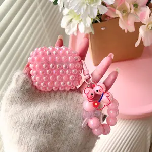 Colorful Pearl Rabbit Bracelet Earphone Case, Fits Apple AirPods 1/2/pro/pro2/3/4, Soft Protective Cover, Girl-Style Accessories