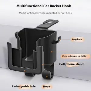 1/2pcs Multifunctional Car Seat Back Organizer Set (with Cup Holder, Phone Holder, and Hooks; Made of Durable and Easy-to-Clean Material), Compatible with Most Car Models, Can Hold Water Bottles, Milk Tea Cups, Trash Bags, Glasses