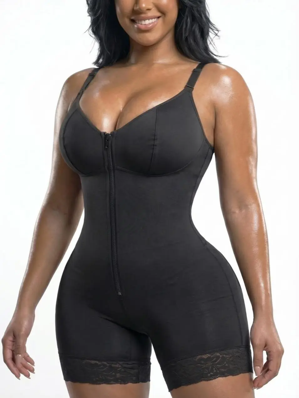 Colombian Style Faja Shaper for Instant Hourglass Silhouette Firm Midsection Compression with Adjustable Wide Shoulder Straps  Invisible Under-Clothes Body Shaper for Daily and Formal Wear