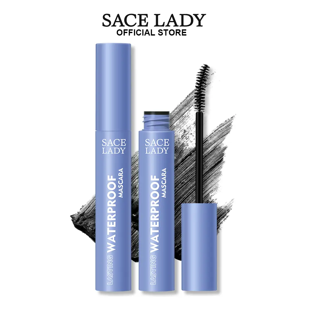 SACE LADY Black Mascara Waterproof Volume Lengthening Smudge-proof Eyelashes Eye Makeup 6g Curler Cosmetic