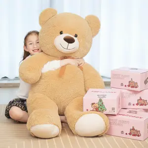 SNOWOLF 43” 47“ 51” 55" XXL Teddy Bear Giant Plush Bears Cute Stuffed Animal Plush Toys Large Bear Cuddly Doll Gift for Kids Boys Girls Birthday Christmas Valentine's Day in Gift Box Package