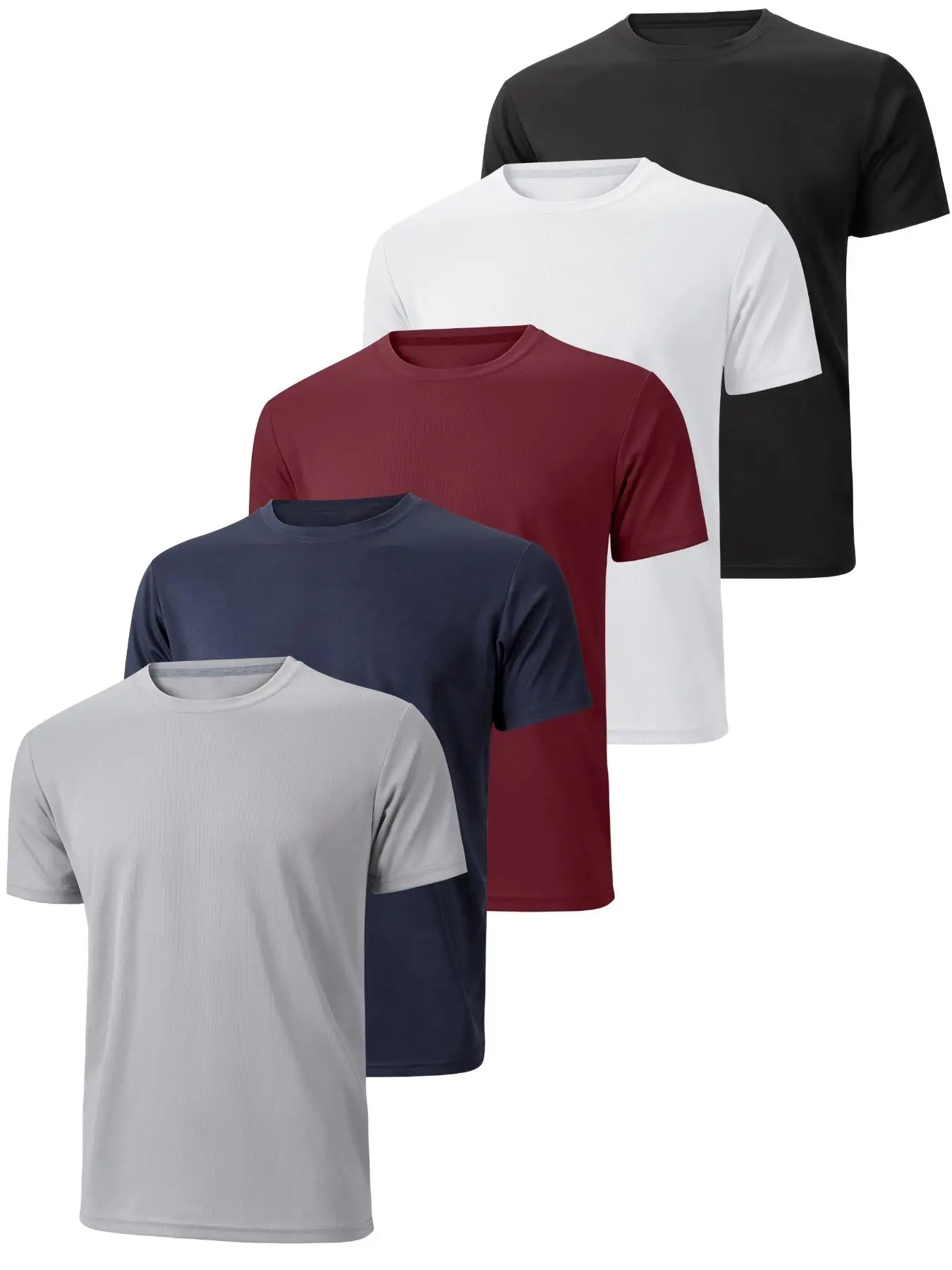 Men's Plain Short Sleeve Sports Tee, Sporty Quick Drying Breathable Sweat-absorbent T-shirt, Soccer Jersey, Men's Sportswear for Gym Workout Running,