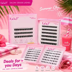 【Hot Style】UiiUKK No Glue Lash Kit Jelly-Coated Base Self Adhesive Individual Eyelashes Easy Makeup Application with Tweezers  for Salon-Like Results - Cosmetic beach essentials