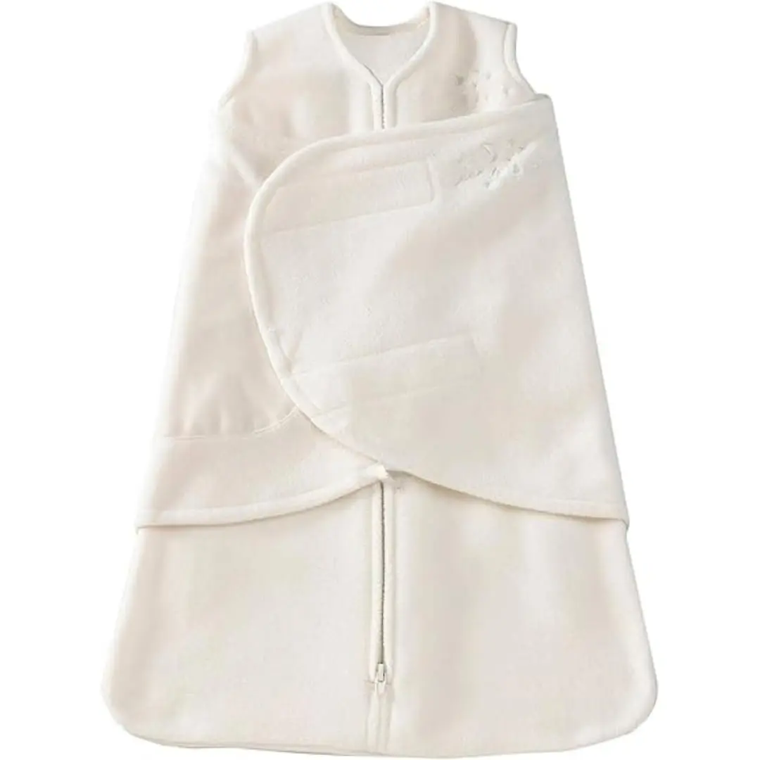 Micro-Fleece Sleepsack Swaddle, 3-Way Adjustable Swaddle Blanket for Newborn and Infants, TOG 3.0 for Cold Climates, Hip Healthy, Cream, Newborn, 0-3 Months