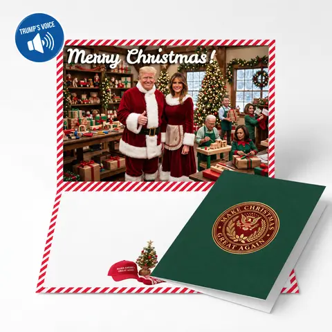 Funny Talking Christmas Card with Audio Musical Holiday Greeting Card, Plays Sound on Open, Blank Inside, Envelope Included
