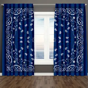 2pcs of Vintage Patterned Art Curtains