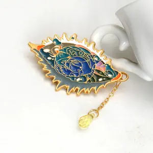 "Eye of the Demon, Eye of the Angel" Alloy Brooch & Pin — Crystal Collar Clip & Lapel Pin for Men and Women