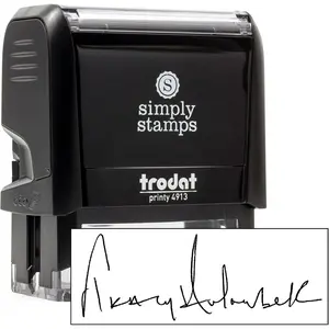 Custom Self Inking Personalized Signature Stamp, Choose Ink Color, Great for Signing Legal Documents, Checks and Paperwork at Home and Work (Large)