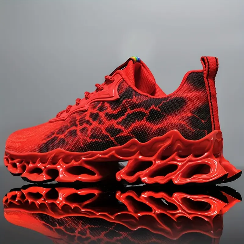 Male Blade Fabric Street Casual Lace-Up Trainers ML32095 - Shock-Absorbing, Breathable Closed Shoes for Running, Training