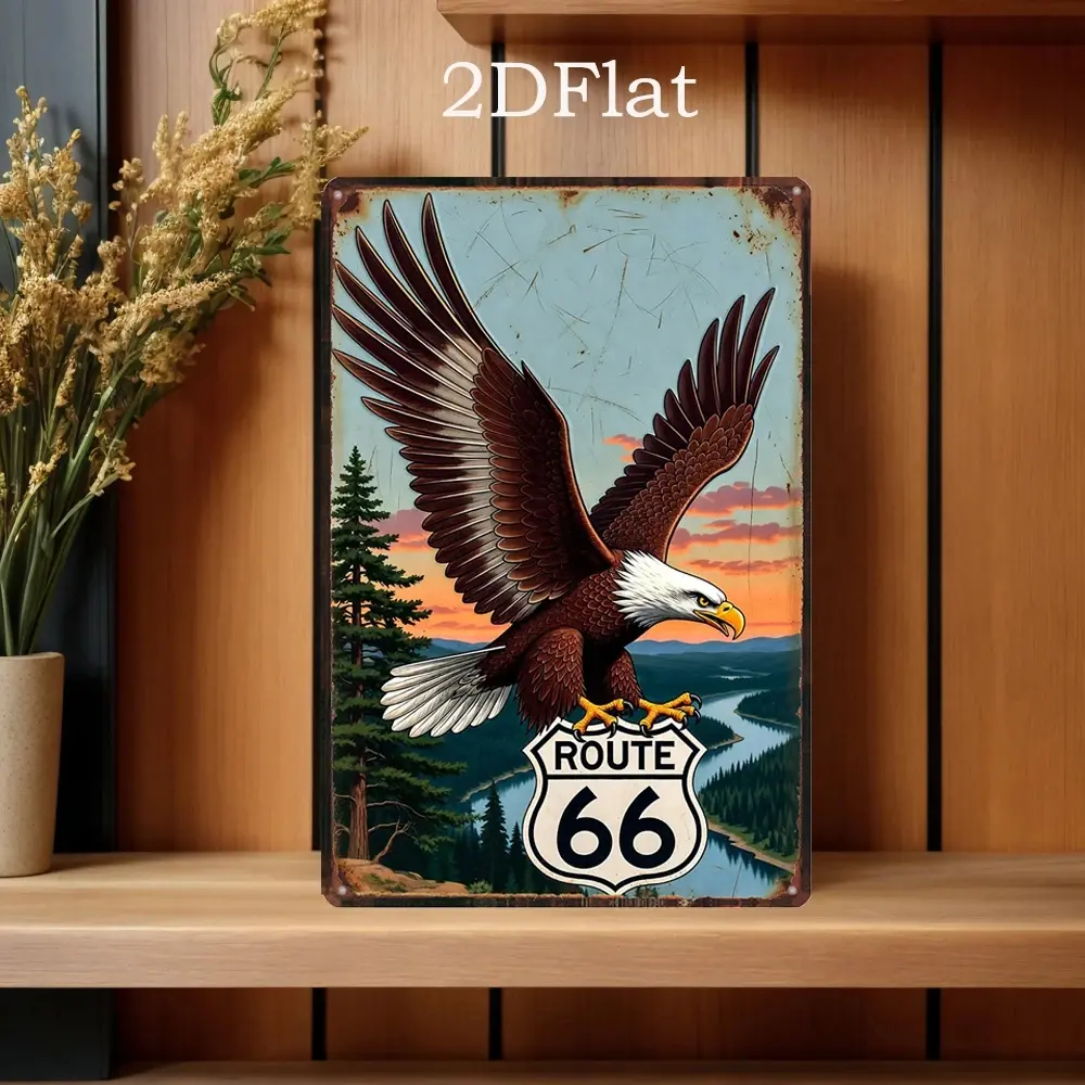 Route 66 Retro Metal Sign Motorcycle Vintage Poster Plaque Wall Bar Garage Art Home Shop kicthen Decor Gift ZW-191 12X8Inch