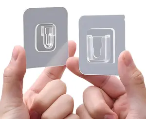 5/10/15 Pairs Double Sided Adhesive Wall Hooks Strong Sticky Hanger Home Kitchen Bathroom Storage Organizer