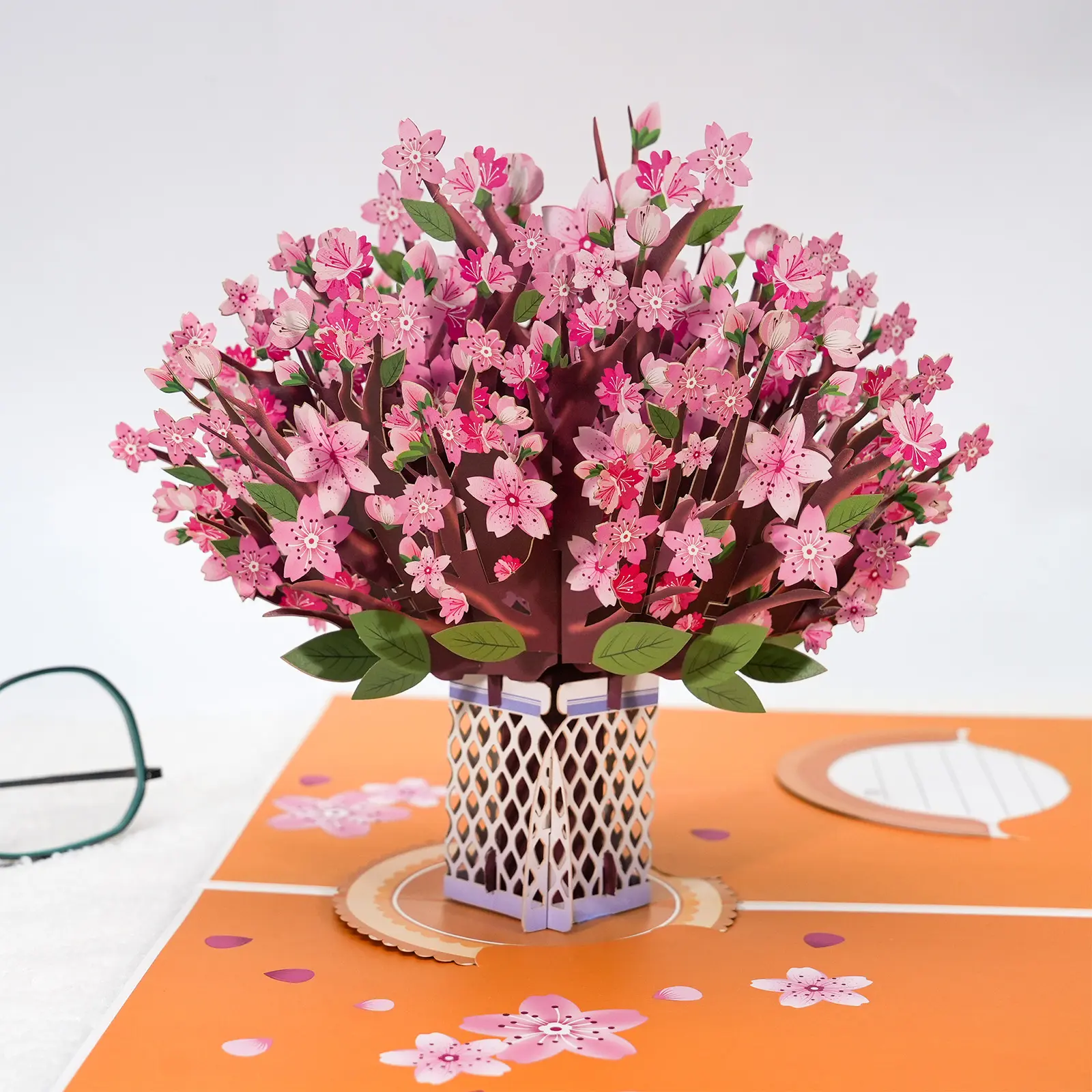 3D Pop-Up Birthday Greeting Card for Women - Large-Scale Cherry Blossom Tree Design, Gift for Mothers & Friends, Ideal for Birthday & Anniversary, With Note Space