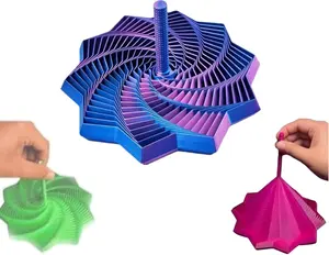 Mother's Day Gift 3D Printed Expanded Sensory Fidget Star - Sensory Fidget Star with Handle, Colorful Whirling Spiral Design, 2025 New Star Shaped Fidget Star (Type-A, Small)
