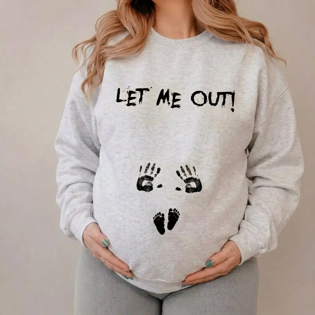 Funny Halloween Pregnancy Sweatshirt, Fall Pregnancy Announcement Sweater, Mom To Be Shirt, Expecting Mom Crewneck Gift, Maternity Graphic Shirt, Gift for Wife, Halloween Spooky Season Fall Funny Clothes