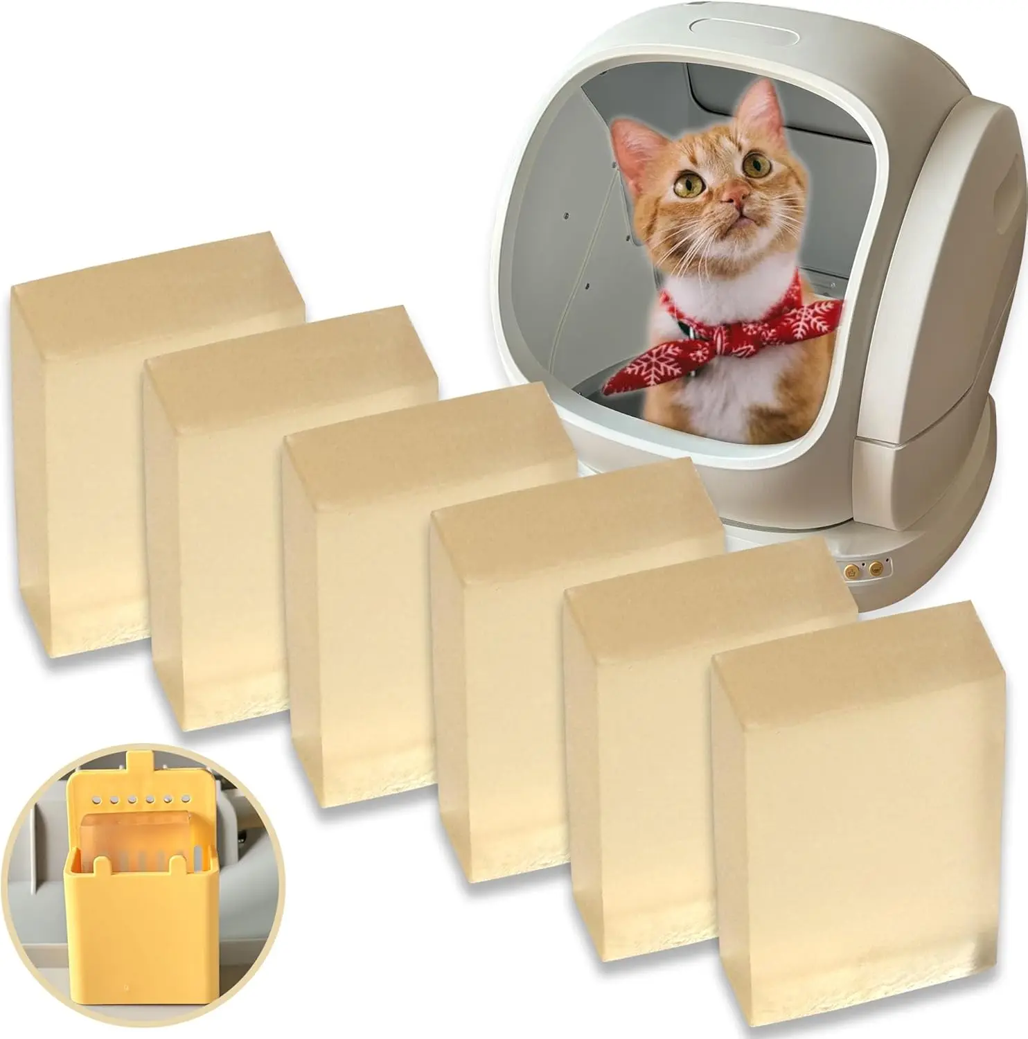 6 Pack Pet Odor Eliminator for MeoWant Automatic  Litter Box, Pet Odor Control Deodorant Gel for MeoWant Self-Cleaning  Litter Box