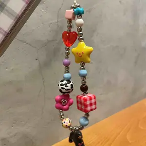 Sausage Dog Phone Case Lanyard, Colorful Dopamine Handmade Phone Chain, Cute Beaded Camera Strap Ccd Hanging Accessory