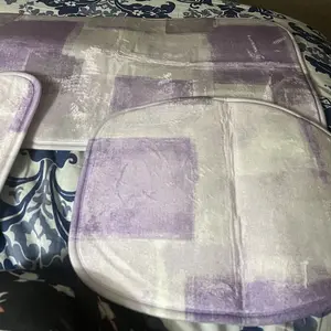 Bathroom Rugs Sets 3 Piece with Toilet Cover U Shaped Toilet Rug