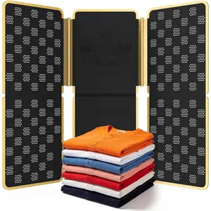 Shirt Folder V7 Metal for Wear Resistance Clothes Folding Board Storage Tshirt Folder Board Metal Edging and Joints Laundry Folding Board Black