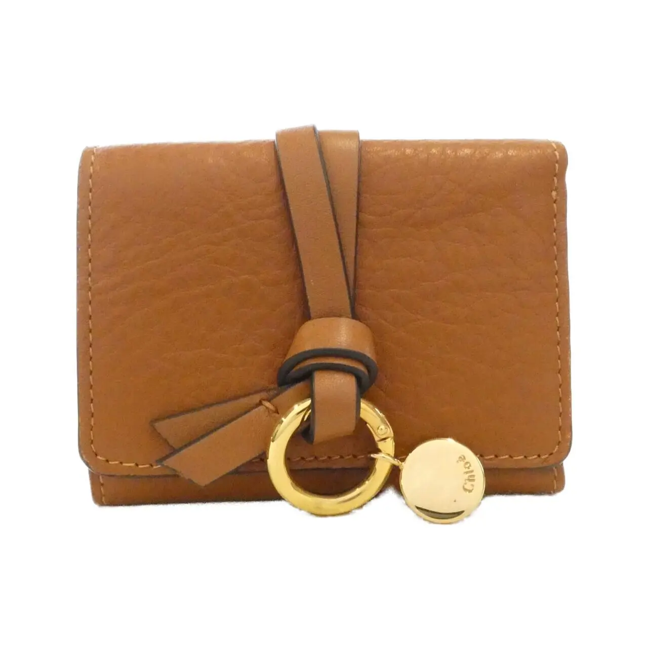 Pre-owned Chloé Calfskin Small Leather Goods Alphabet Calf Wallet