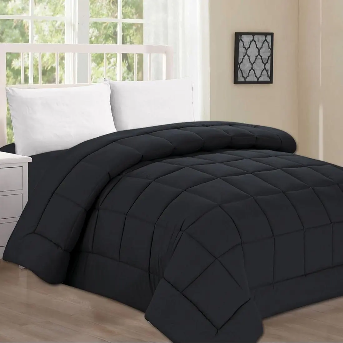 Solid Color Geometric Pattern Comforter, 1 Count Soft Comfortable Polyester Bedding, Bedding Supplies for Home Bedroom Hotel Dormitory, Lightweight Duvet