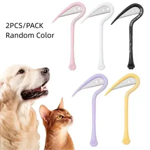 2pcsPet Hair Removal Comb Set, Random Color Pet Grooming Tool, Effective Knot Remover for Cats & Dogs, Universal Design for All Pets