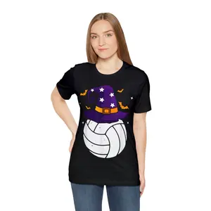 Fun Volleyball Witch Hat Halloween Costume Volleyball Player T-Shirt