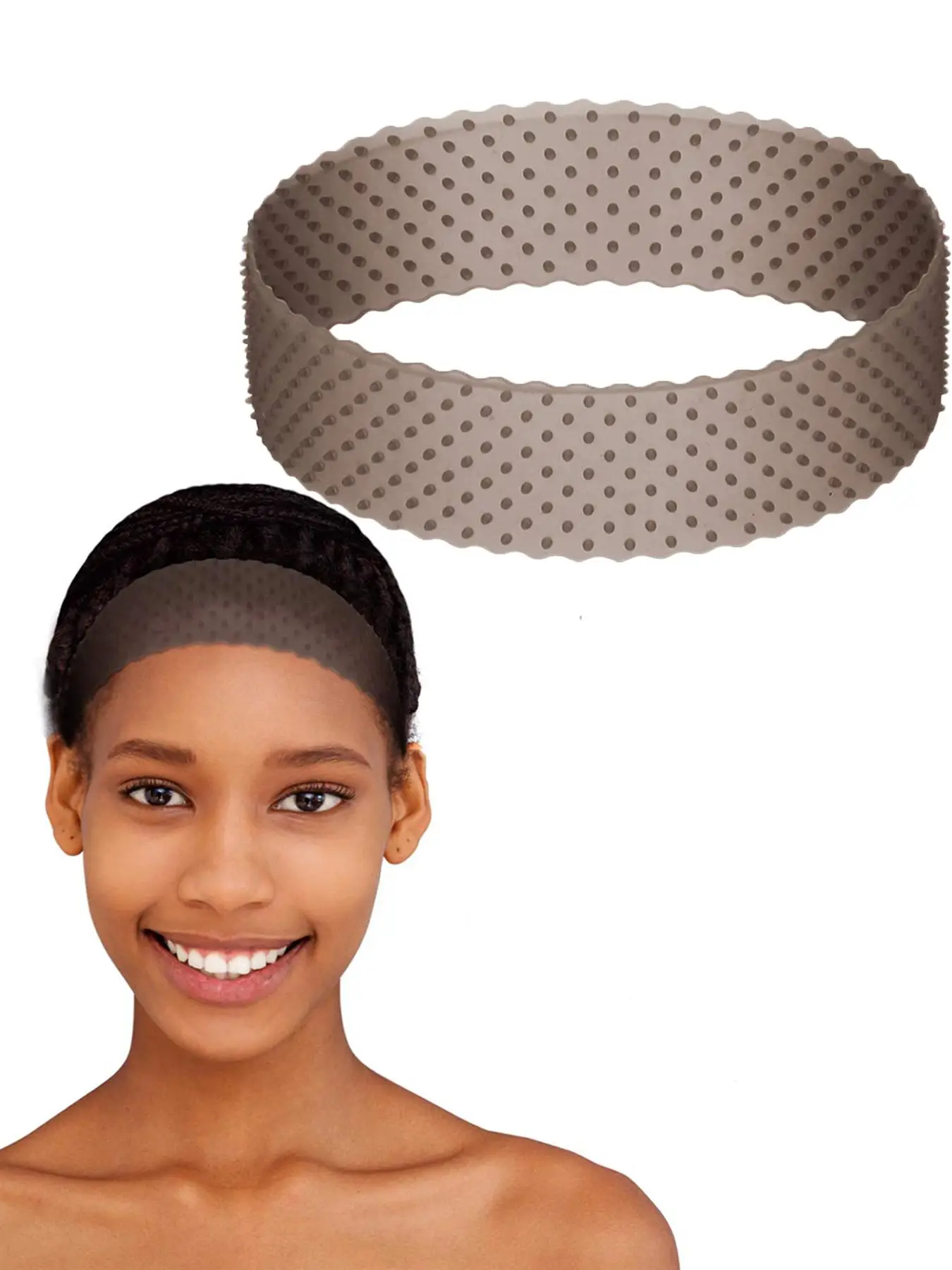 Adjustable Silicone Wig Band, Non-slip Wig Grip Band for Daily Use, Adjustable Comfort Elastic Headband Wig Band for Women Men