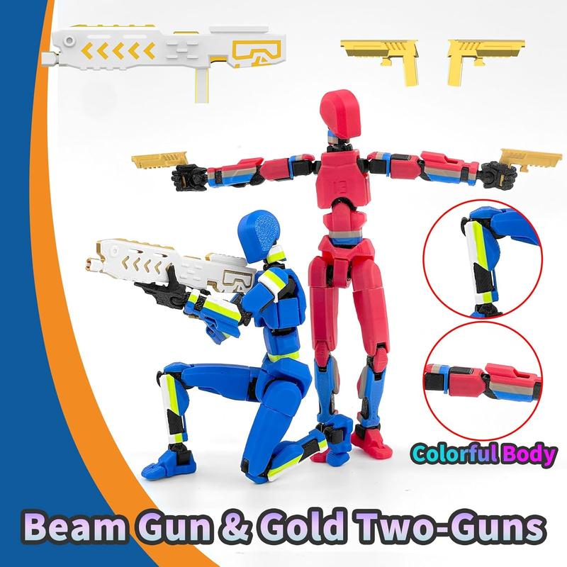 5-Pack T13 Action Figure Already Assembled Multi-Colored Titan 13 Set with Laser Saber 3D Printed T13 Robo Dummy Nova 13 Action Figures Figura de Accion t13 Hues Display