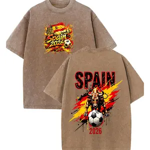 Vintage Wash Double Sided Print Spain 2026 Soccer Shirt – Spain Football Fan Tee, Matching Family Shirts, Perfect Game Day Shirt with Spain Flag, Great Soccer Gifts for Spanish Fans # TikTokMadeMeBuyIt # SpainSoccer # VintageWash # DoubleSidedPrint # Game
