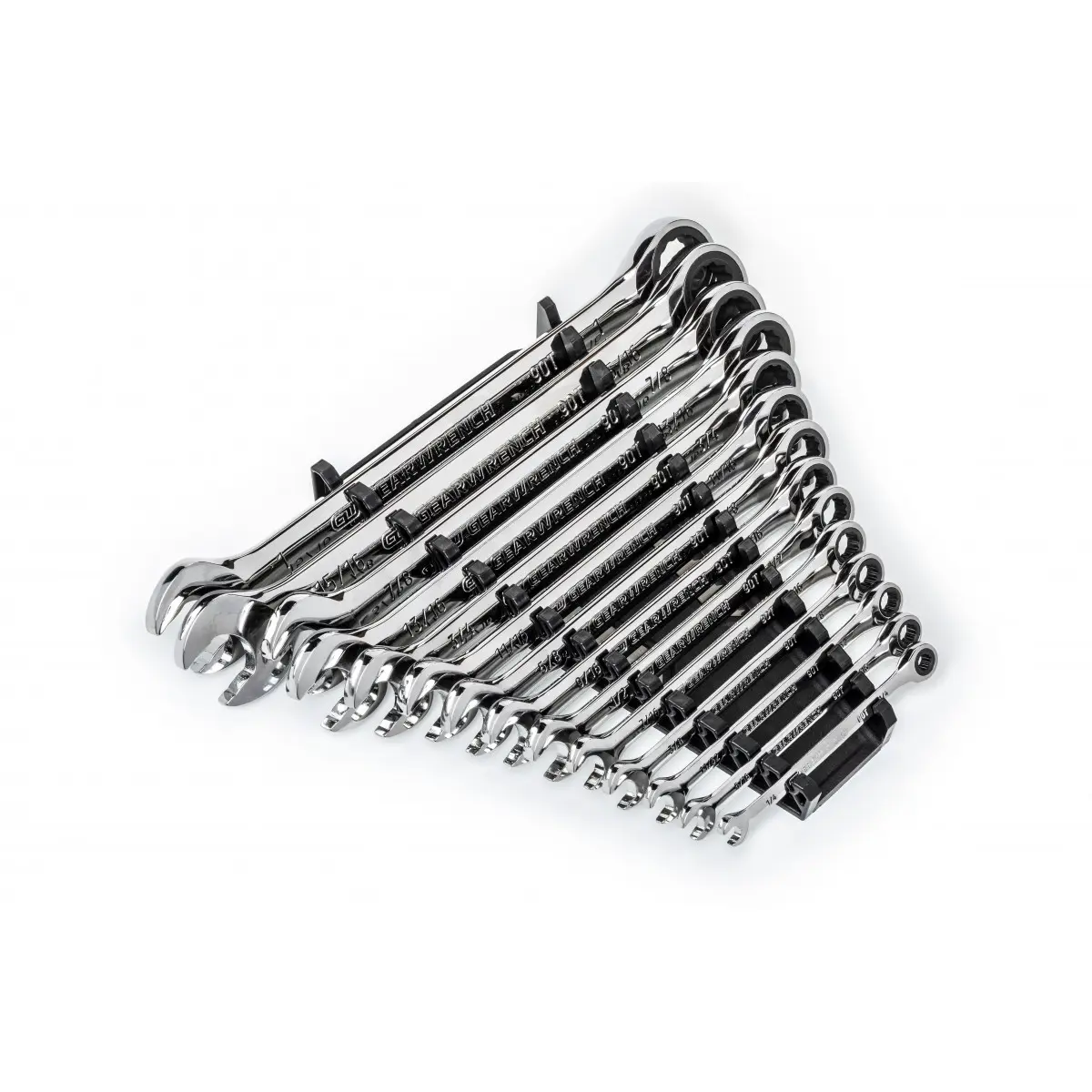 GearWrench KDT86959 14-Piece 90-Tooth 12-Point SAE Combination Ratchet Wrench Set, Dual-Direction Off-Corner Loading, Up to 1 in., Mechanics' Hand Tool Set