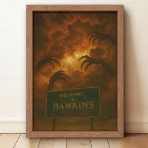 Stranger Things Poster Unframed, Cinematic Wall Art, Welcome to Hawkins Fine Print
