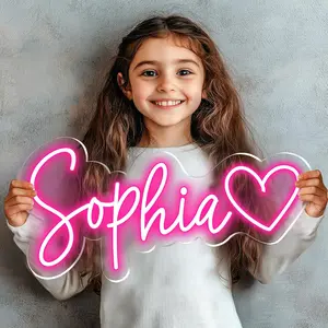 Custom Neon Sign for Wall Decor, Personalized LED Name Light for Bedroom, Happy Birthday Neon Sign, Mothers Day Gifts for Mom Grandma, Wedding Party Neon Light, Custom Room Decor (Pink)