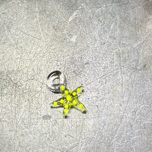 Transparent Green Starfish Charm - borosilicate Glass