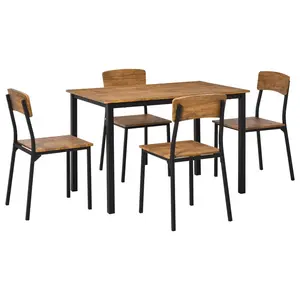 Charming 5 Piece Dining Table Set Modern Counter Height Dining Table and Chairs Set Dark Walnut