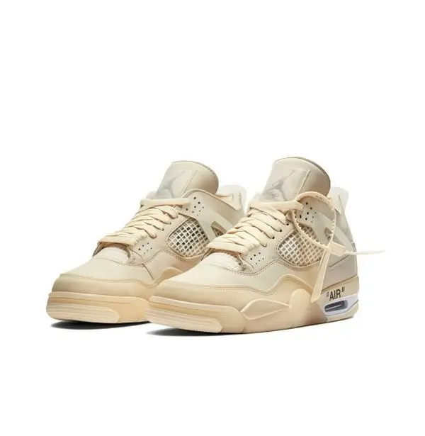 Soft Matte Nubuck Leather Mid-Top Vintage Sneakers Cream Beige Monochrome Square Grid Breathable Mesh Hollow Text Printing Deconstructed Tied Strap Split Cushion Midsole Minimal Neutral Streetwear Board Shoes With Full Original Box