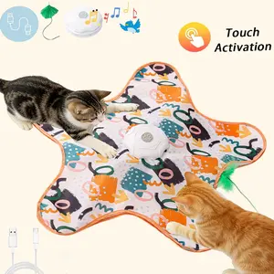 Interactive Cat Toys For Indoor Cats, Rechargeable Automatic Hide And Seek Kitten Toys Gameplay For Bored Indoor Adult Cats Electric Hunting Cover Pet Toy Moving Concealed Teaser, Interactive Kitten Wand