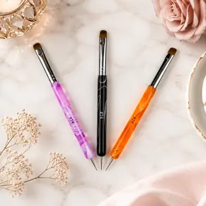 Acrylic Rod Nail Art Brush Set, Phototherapy Nail Pen, Shell Shaped Nail Art Pen, French Nail Brush with Needle Tip