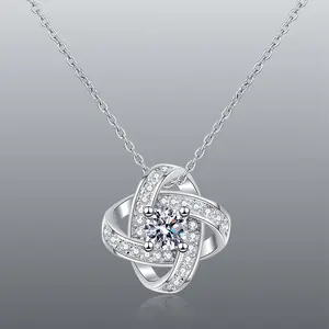 Perfect Christmas Present Knot Design Crystal Stud Earrings - Elegant Holiday Sparkle for Her